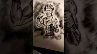 bruce lee drawing in charcoal pencil #charcolpencilsketch #sketch #shortfeed