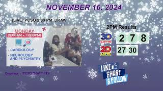 [LIVE] PCSO 2:00 PM DRAW - NOVEMBER 16, 2024 LOTTO RESULTS