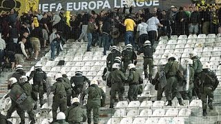 Hooligan riot after PAOK vs. Dortmund (PAOK Saloniki vs. Borussia Dortmund)