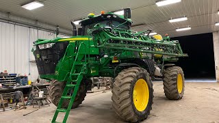 Changing the tires on the new sprayer