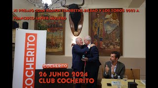 XI PREMIO JUAN RAMON IBARRETXE - BILBAO Y LOS TOROS 2023, A FCO JAVIER MOLERO