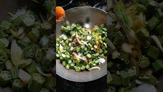 Bhindi ki sabji without tomato #asmr #cooking #food #viral #streetfood #bhindi #foodie #shorts