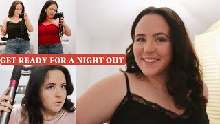 NIGHT OUT GET READY WITH ME 🖤🪩hair, makeup & outfit