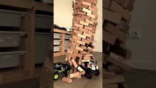 Crazy Jenga Tower Crash #monsterjamtoys #monstertruck #lego #jengatower #jenga