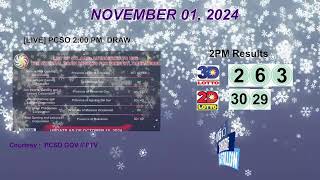 [LIVE] PCSO 2:00 PM DRAW - NOVEMBER 01, 2024 LOTTO RESULTS