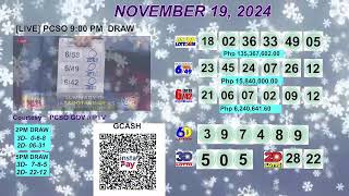 [LIVE] PCSO 9:00 PM DRAW - NOVEMBER 19, 2024 LOTTO RESULTS