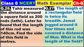 Class 6 Math Ch-6 Q 26|Q 27 Math NCERT Exemplar Solution|MATH|NCERT|Mensuration|CBSE|Chapter 6|NCERT