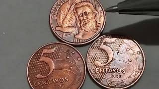 @1624-MOEDAS 5 CENTAVOS DO REAL 2000-DIFICIL DE ENCONTRAR  NO MEIO CIRCULANTE.