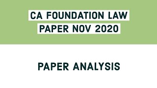 CA FOUNDATION BUSINESS LAW PAPER ANALYSIS