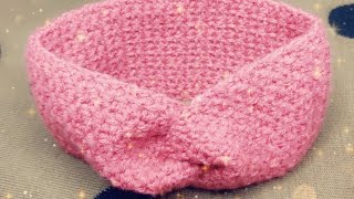 كروشيه بندانه سهله وانيقه بغرزه الv حريمي وأطفال crochet X-TwistX-Twist  Hedband /Ear warmer