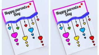 parents day card making/parents day card handmade/diy parents day card/plain paper parents day card