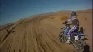 Chance Bauer riding big bikes for the first time at age 12 at Fernley MX track.