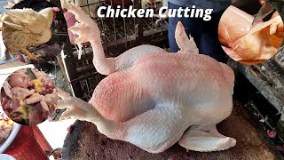 The Chicken Was Cut With Great Skill | How To Cut Whole Chicken | Cutting Skills | Chicken Cutting