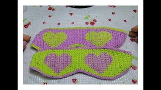 ماسك للعين / منامه/غطاء للعين كروشيه لنوم عميق Sleep mask crochet