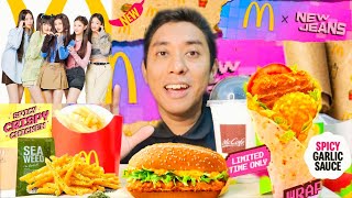 McD X NEW JEANS...SPICY CRISPY CHICKEN WRAP & BURGER..Mukbang Asmr