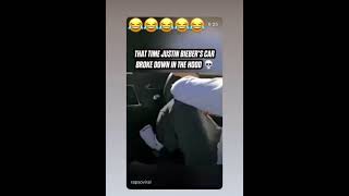 Justin Bieber car broke down in the hood of black people 😂 #shorts #shortsfeed #justinbieber