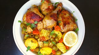 TAJINE DE POULET AUX OLIVES TRADITIONNELLE