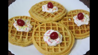 Eggless Waffles/Whole Wheat Flour Waffles/गेंहूं के आटे से बनाएं Healthy n Tasty waffles/No Maida