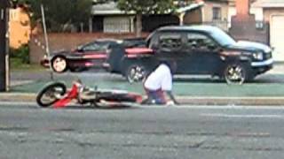 motorcycle burnout and wreck