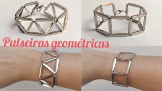 Pulseiras geométricas - 2 modelos @Croches-Ivalda@canaldajann6834