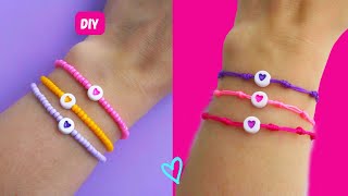 2 PULSERAS de HILO FÁCILES  y bonitas paso a paso / pulseras de moda #pulserasfaciles