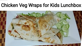 kids lunchbox Tasty Chicken Veg Wraps By Kitchen With Sana#teatimesnacks #brunch #healthyrecipes