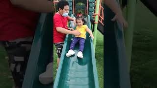 Funtime sliding with Hailey and Sofey | Outdoor Playground for kids #shorts