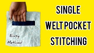 welt pocket stitching || welt pocket pattern ||  SewingTips and tricks