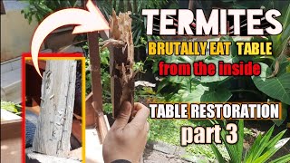 RESTORATION - TERMITES BROKE FURNITURE - REPAIR - USED WOOD - DIY [Part 3: Making table joint]