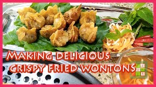 Making Delicious Crispy Fried Wontons | Cách Làm Hoành Thánh Chiên Giòn - #232