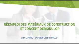 Réemploi des matériaux de construction et concept DEMODULOR