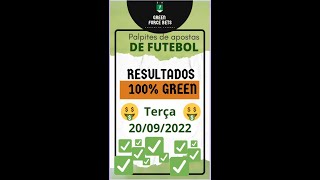 100% de GREEN - Resultados de ontem Terça 20/09 #Shorts