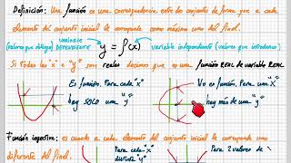 Funciones, dominios y recorridos, nociones básicas