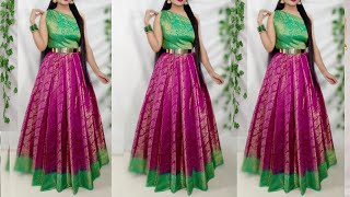 How to Convert Saree into Partywear Dreap/Saree Wearing new Elegant styles❤️/Saree Drape tips