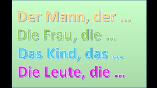 Deutsch lernen - einfache Sätze - Relativsatz - Stufe 3