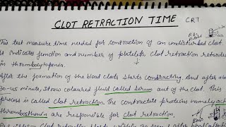 Clot Retraction Time Test