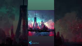 Asking an AI to draw New York year 2090  #shorts #ai #aiart #midjourney