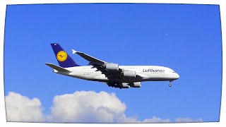 Lufthansa A388, B748, B744 landings at Frankfurt International Airport