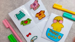 Cara Membuat Mainan Kertas PAPER DOLL/DIY Lalafanfan Duck Paper Doll