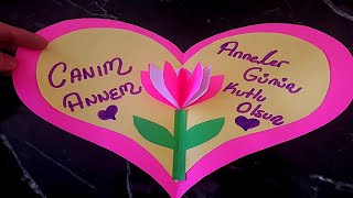 ANNELER GÜNÜ HEDİYESİ YAPIMI | ANNELER GÜNÜ HEDİYE KARTI YAPIMI ÇOK KOLAY | DIY mothers day card