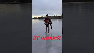 Leaf Blower Jet Pack!!!   #icehockey #pondhockey #hockey #hockeyskills #jetpacks