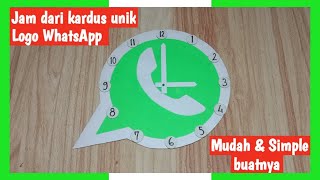 Cara membuat jam dinding dari kardus bentuk logo WhatsApp