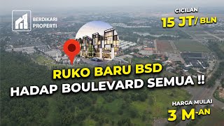 RUKO XLANE BSD HADAP JALAN BOULEVARD SEMUA ROW 32m. Parkiran Gratis. Tanpa DP.