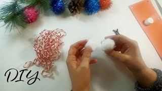 Dekoracja na choinkę z dwóch pomponów🎄Recykling♻️DIY ⛄