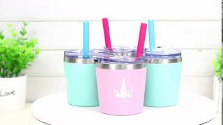 Kids Cups ,Tumbler with Lid and Straw, Unicon and Car | Colorful PoPo