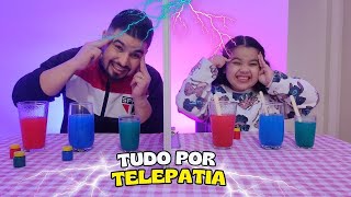 Fazendo tudo por TELEPATIA | Desafio com cores | Canal da MARINA