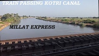 Pakistan Railways Millat Express accelerating on departure | Passing Kotri Canal