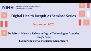 Digital Health Inequities Seminar Series: September 2023