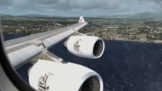 A340-500 EMIRATES - APPROACH AND LANDING AT NICE