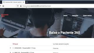 Instalação do app Paciente 360 para MAC